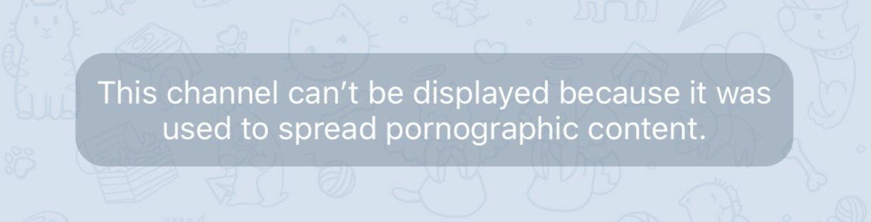 Example of text when porn is blocked