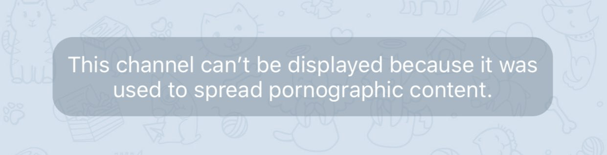Example of text when porn is blocked