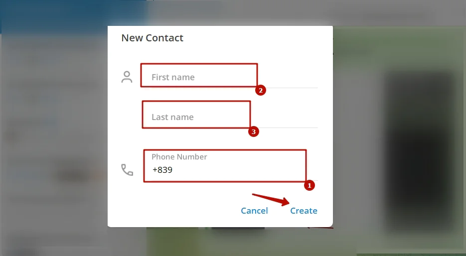 Telegram add contacts page