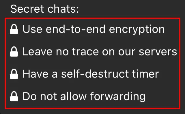 Nicegram secret chat rules