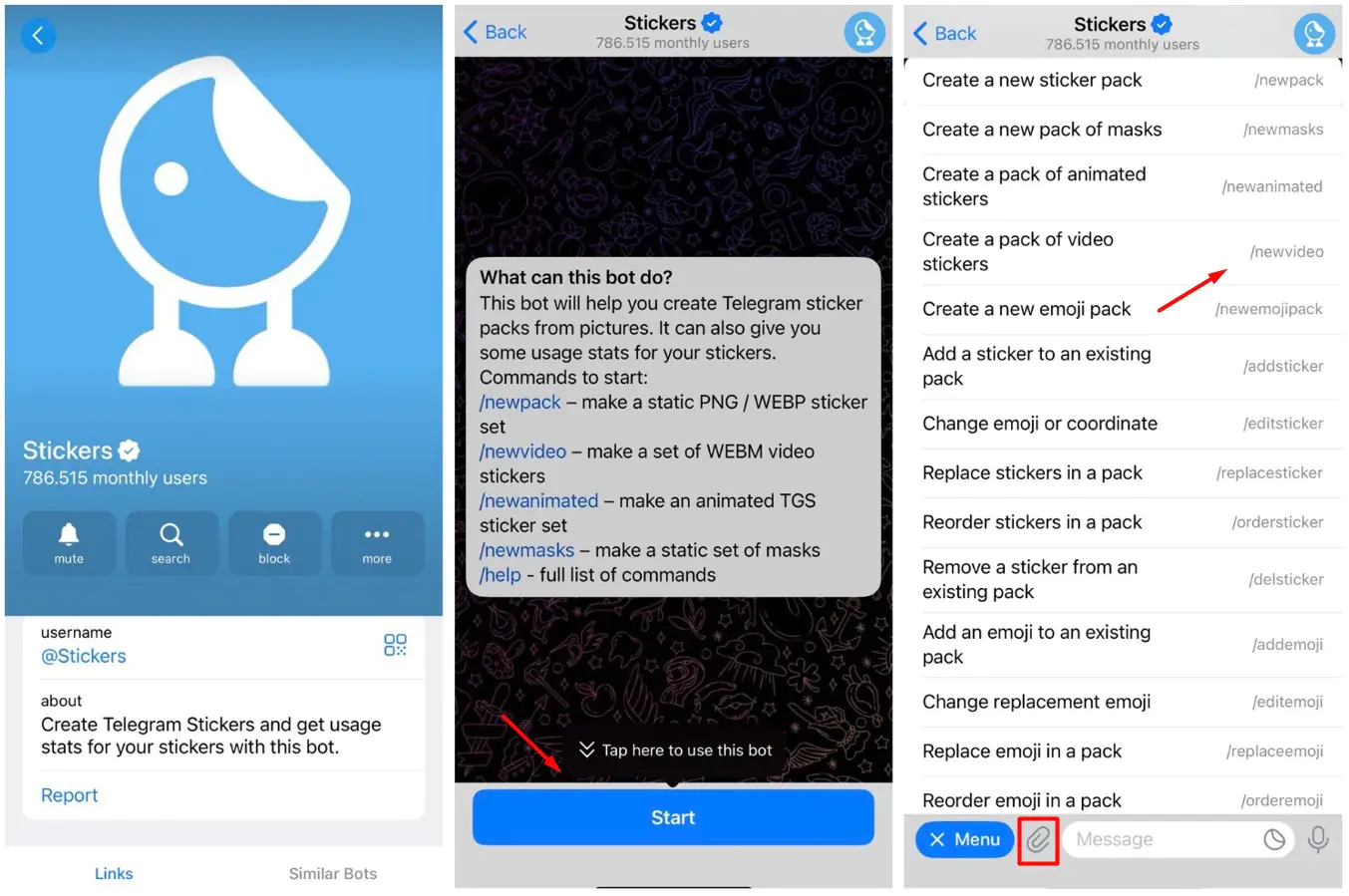 Telegram video stickers creation