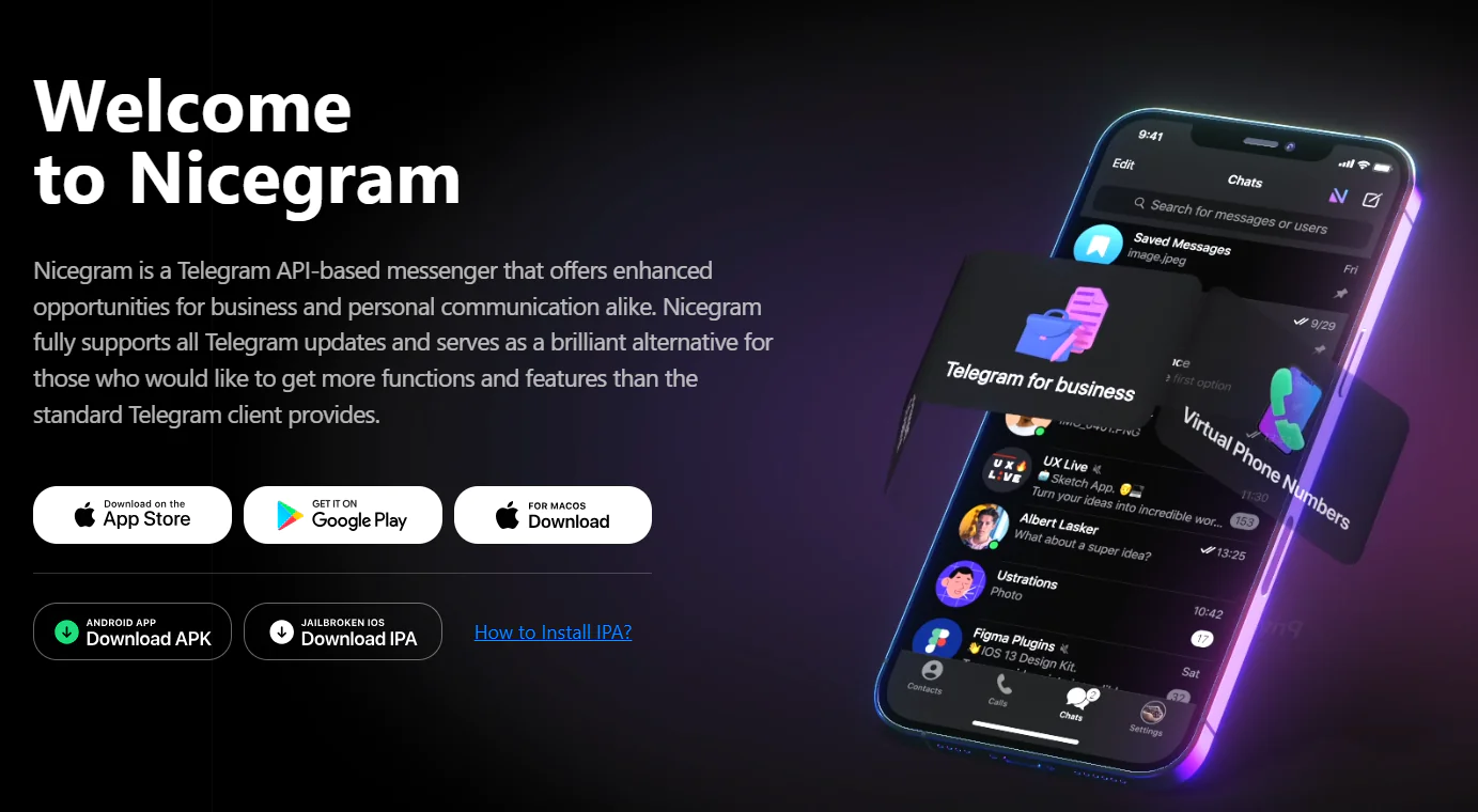 Nicegram main page