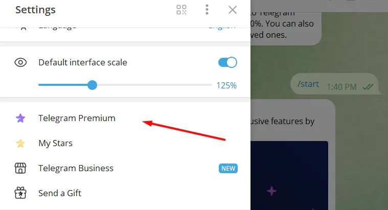 Telegram Premium desktop app