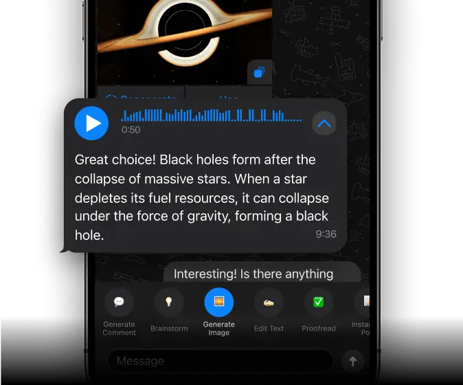 Have your personal AI-assistant craft avatars, texts and so much more!